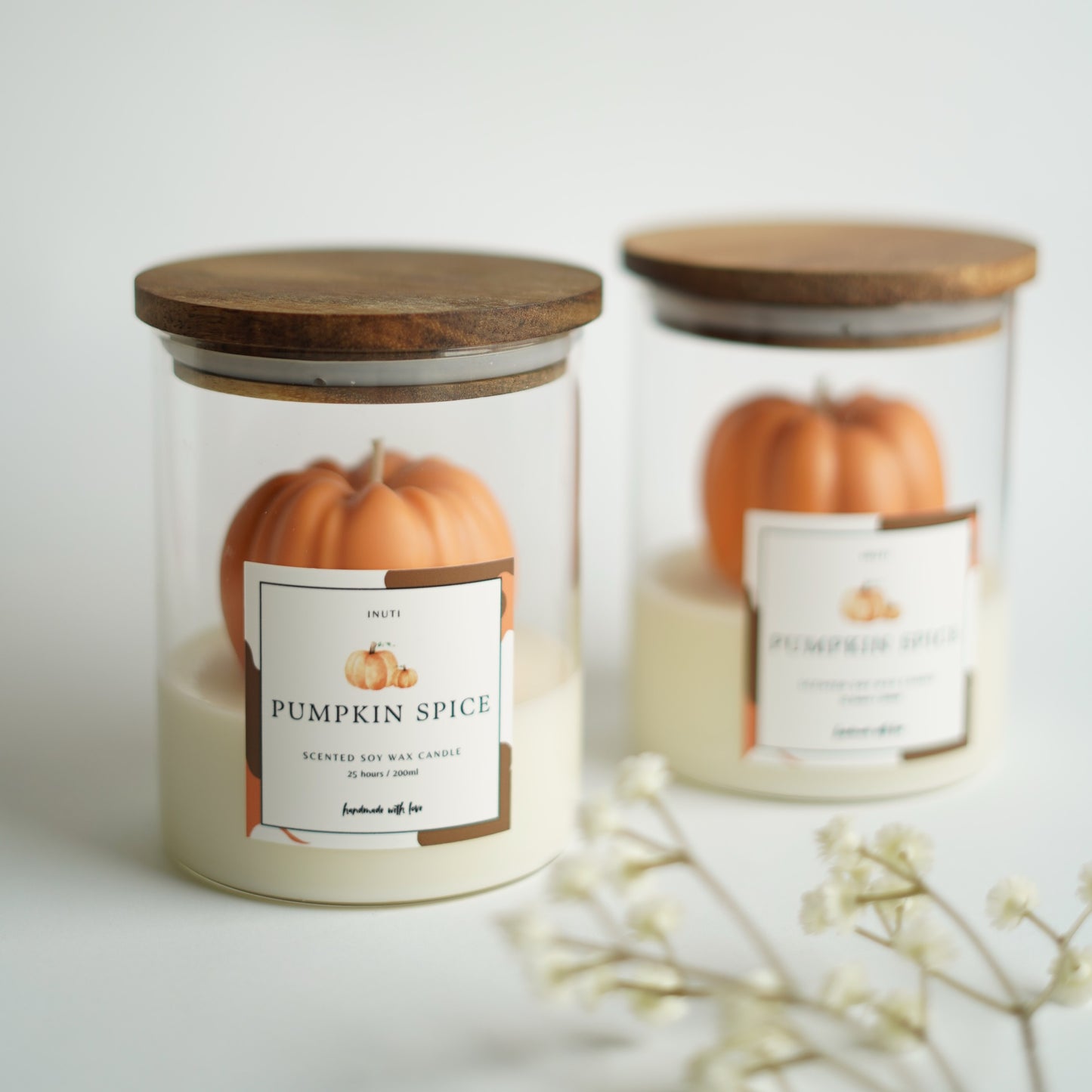 Ästhetische Pumpkin Spice Duftkerze