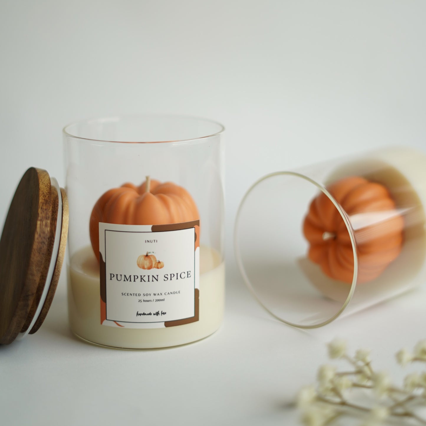 Ästhetische Pumpkin Spice Duftkerze