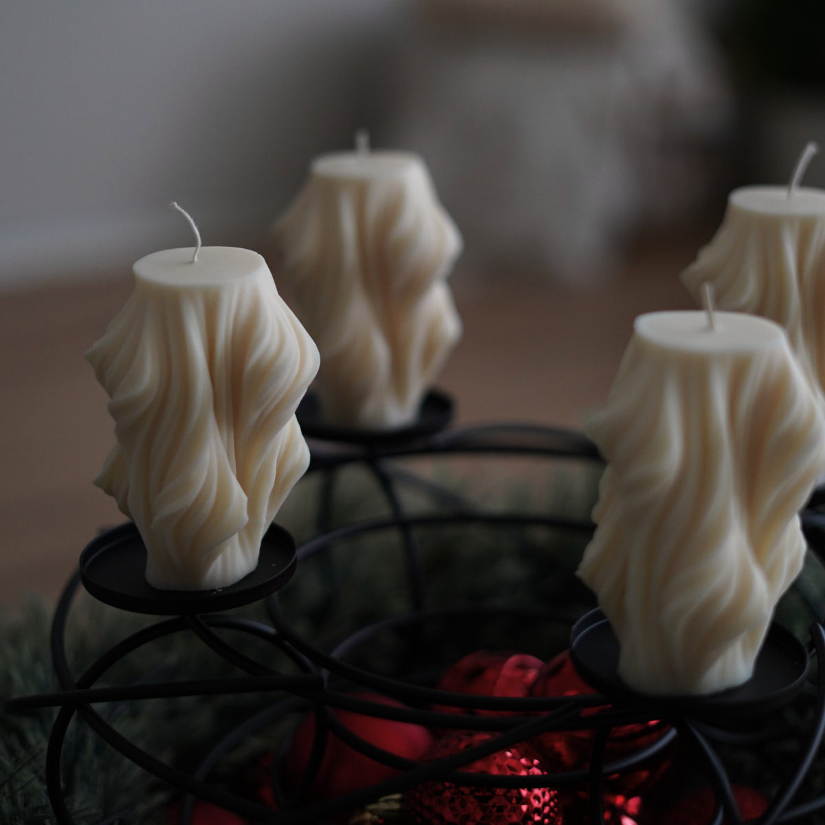 4er-Set ästhetische Kerze für Adventskranz