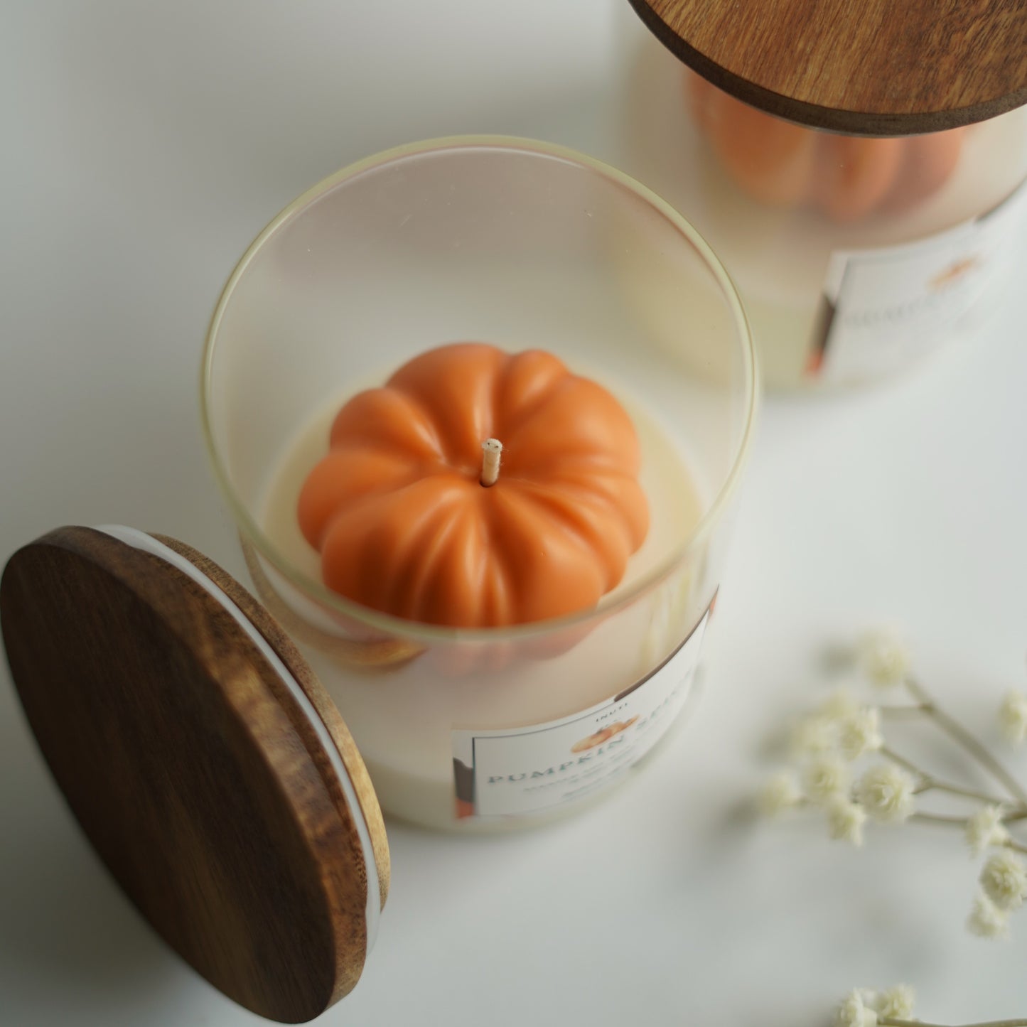 Ästhetische Pumpkin Spice Duftkerze