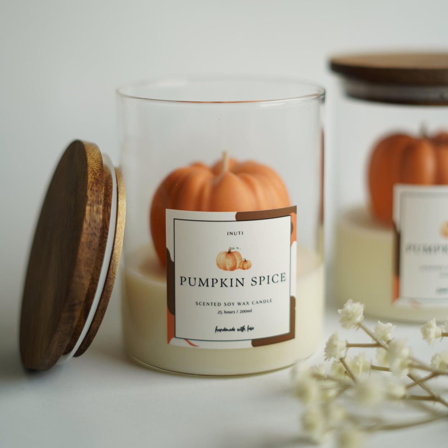Ästhetische Pumpkin Spice Duftkerze