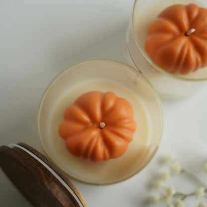 Ästhetische Pumpkin Spice Duftkerze