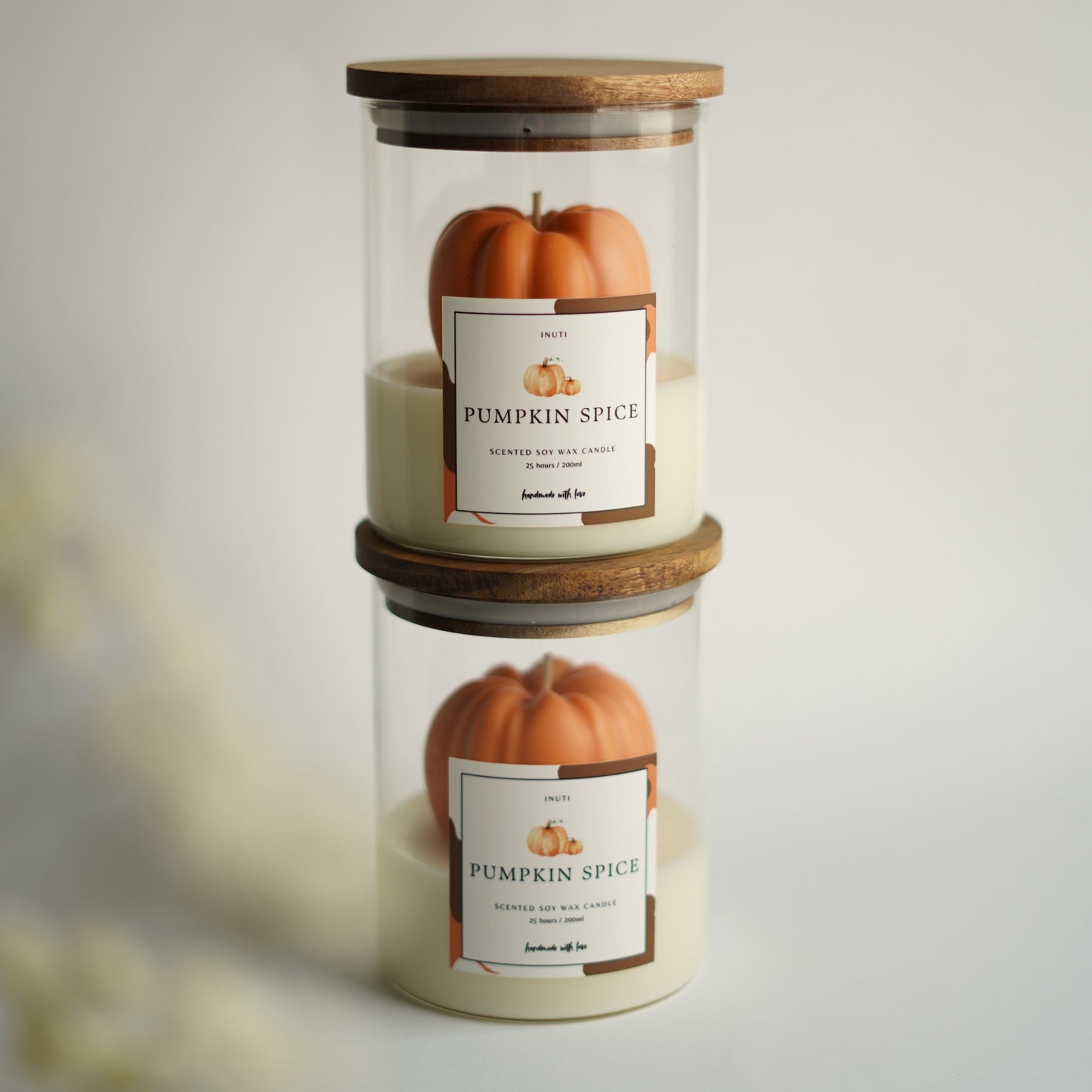 Ästhetische Pumpkin Spice Duftkerze