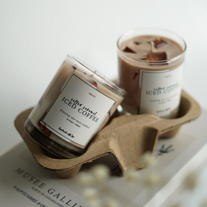 Salted Caramel Iced Coffee Duftkerze | Getränke-Kerze mit Eiswürfeln
