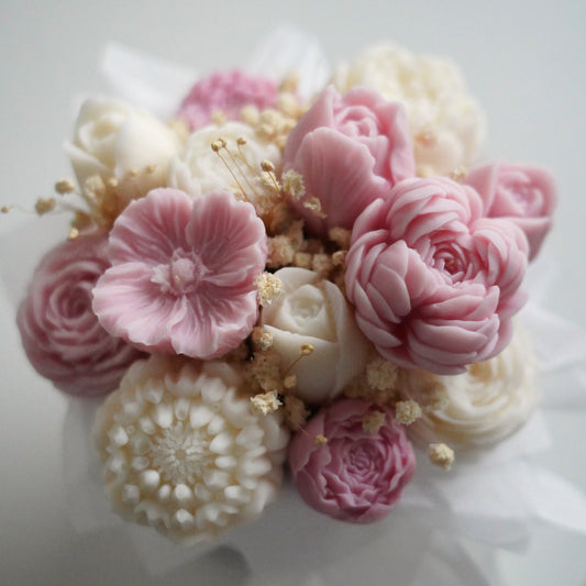 Lebenslanger Wachsstrauß "Rosé Bloom"