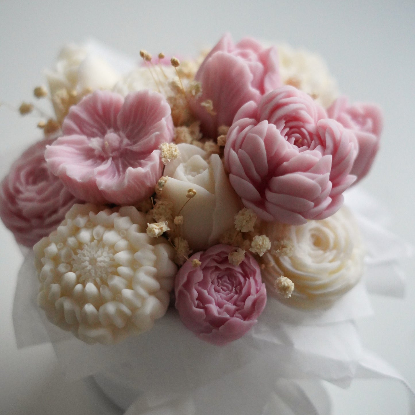 Lebenslanger Wachsstrauß "Rosé Bloom"