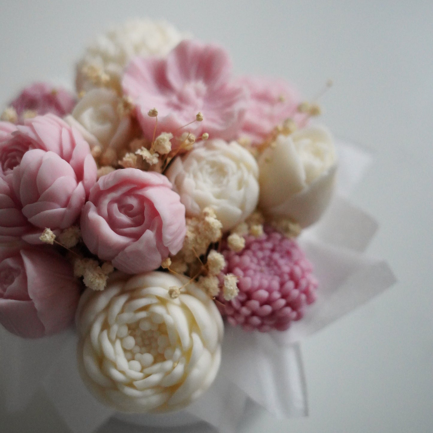 Lebenslanger Wachsstrauß "Rosé Bloom"