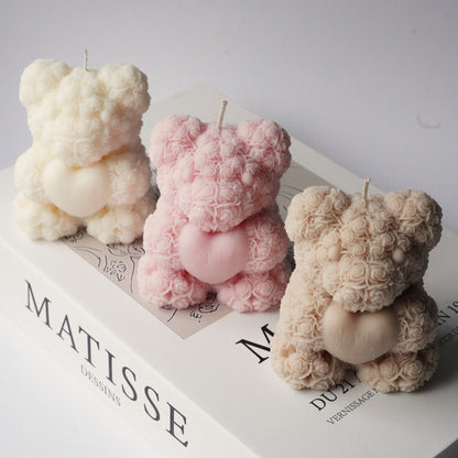 Teddy Kerze mit Herz