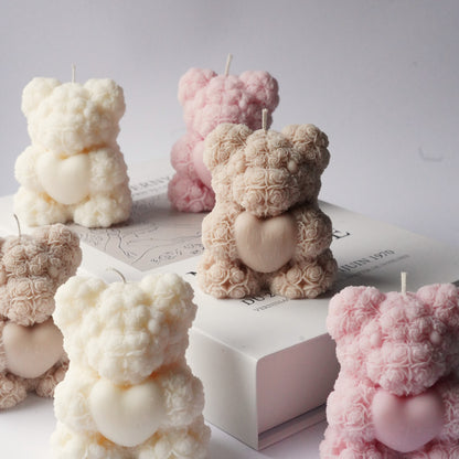 Teddy Kerze mit Herz