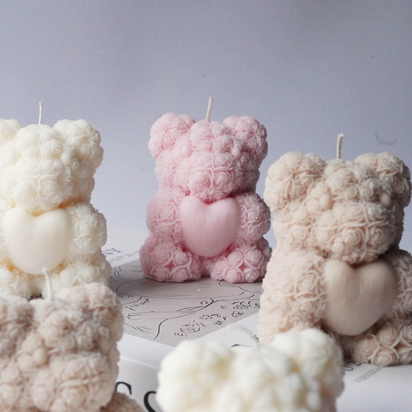 Teddy Kerze mit Herz