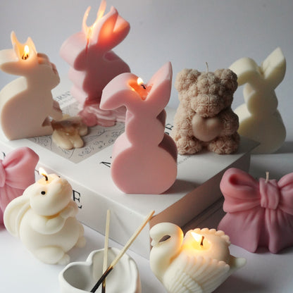 Teddy Kerze mit Herz