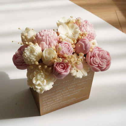 Lebenslanger Wachsstrauß "Rosé Bloom Paper Bag"