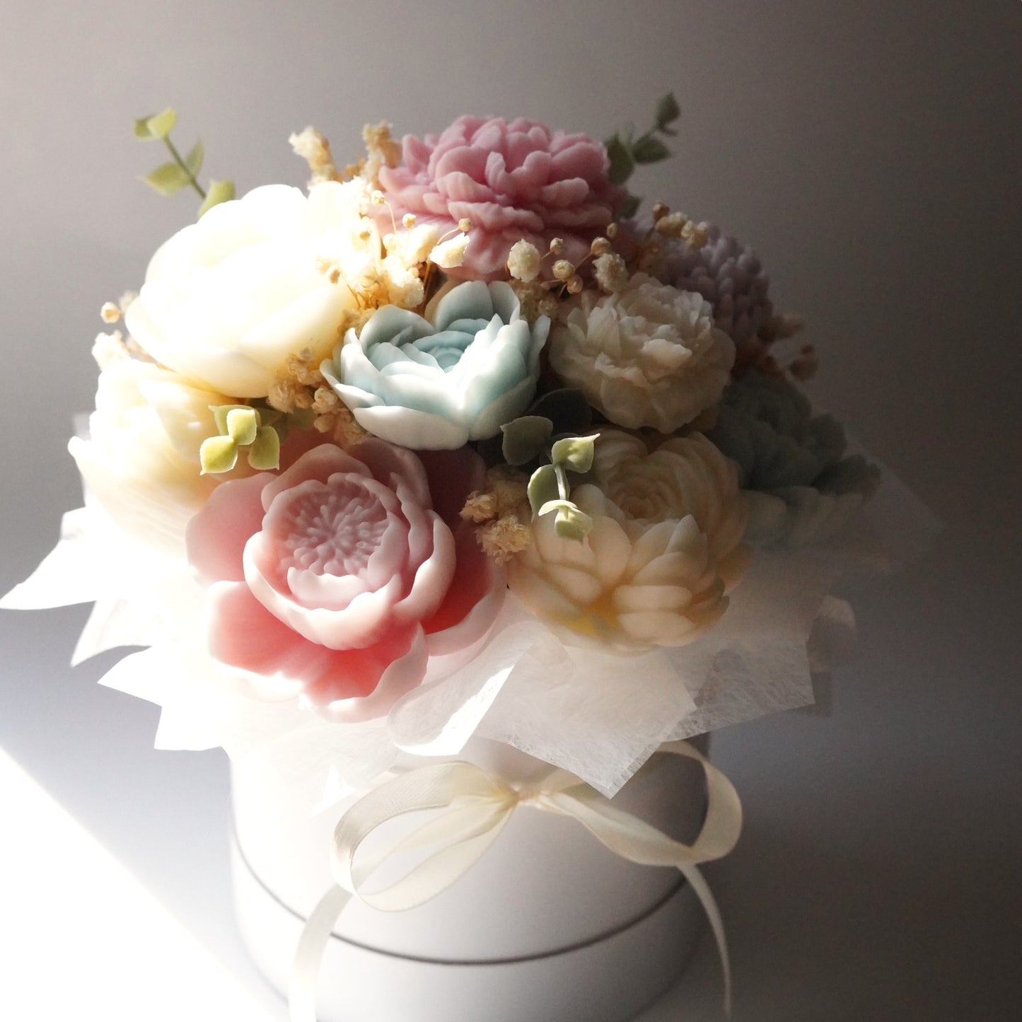 Lebenslanger Wachsstrauß "Pastel Bloom"
