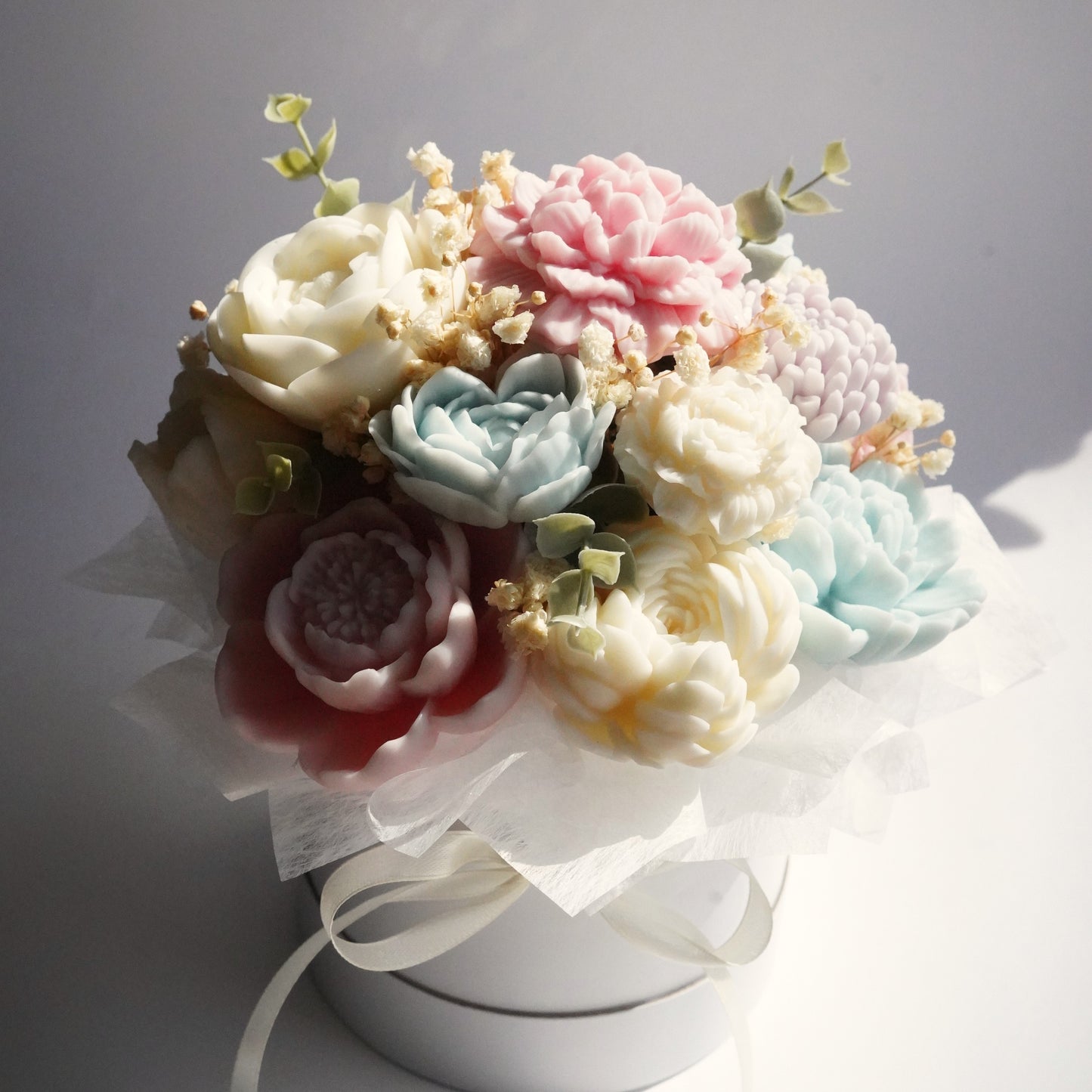 Lebenslanger Wachsstrauß "Pastel Bloom"
