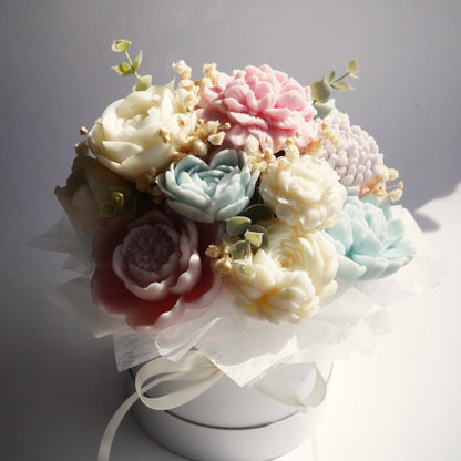 Lebenslanger Wachsstrauß "Pastel Bloom"
