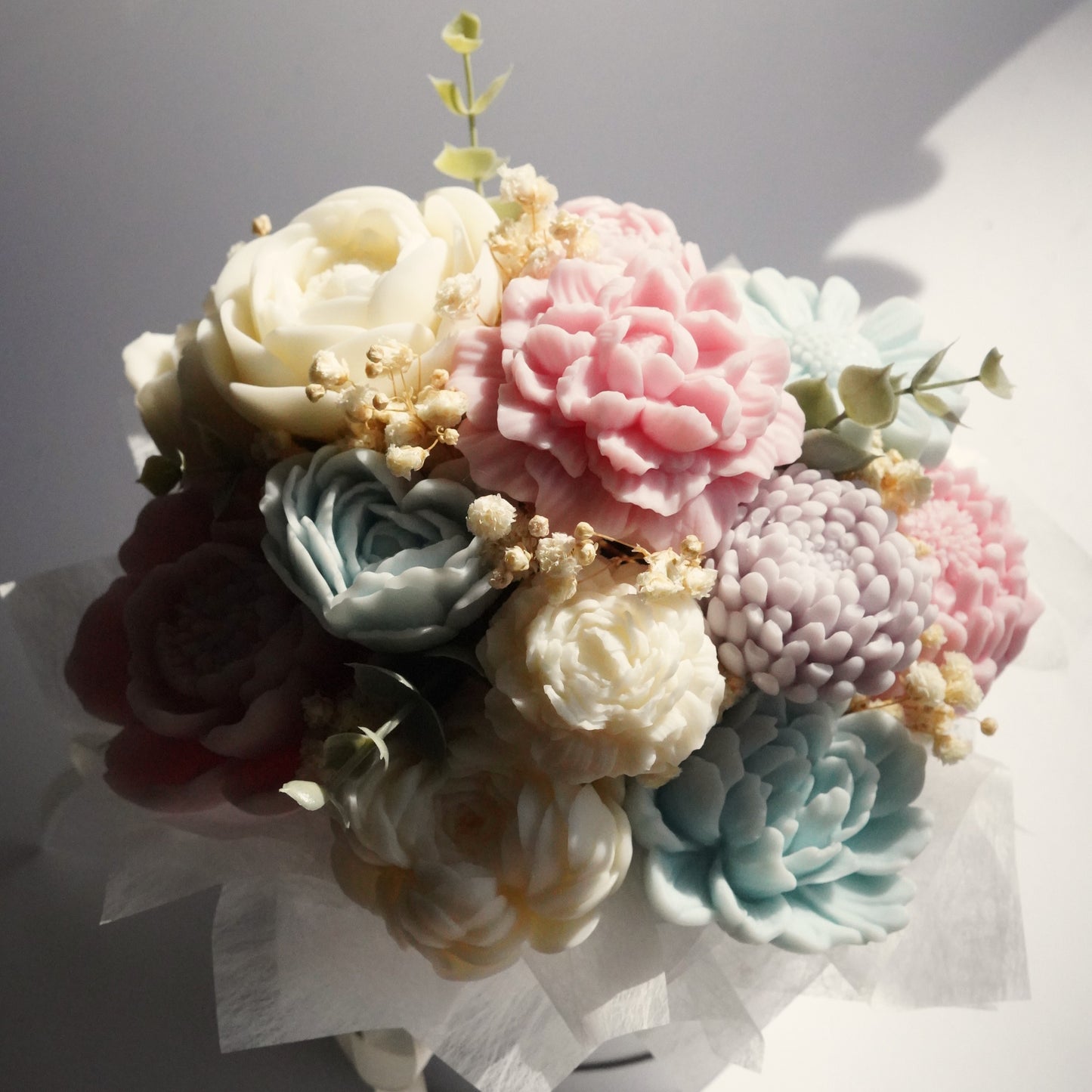 Lebenslanger Wachsstrauß "Pastel Bloom"