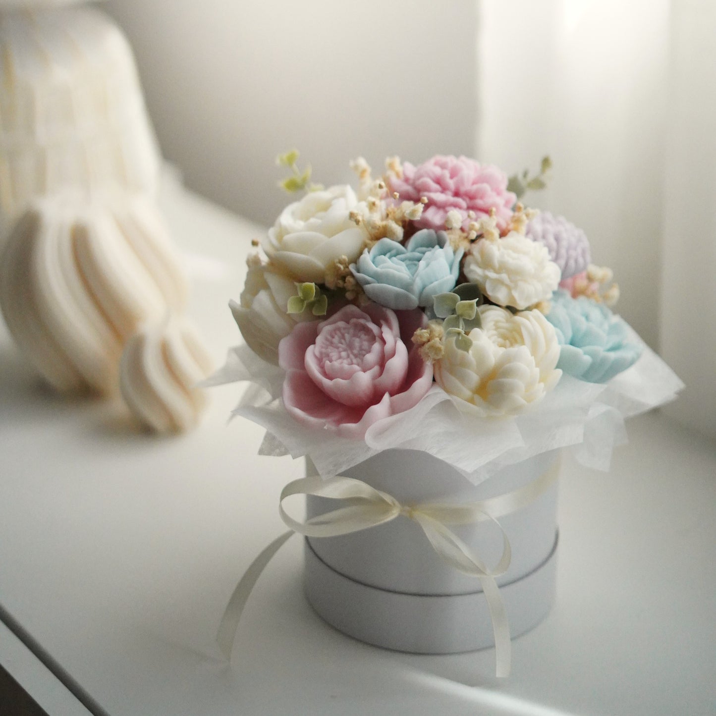 Lebenslanger Wachsstrauß "Pastel Bloom"
