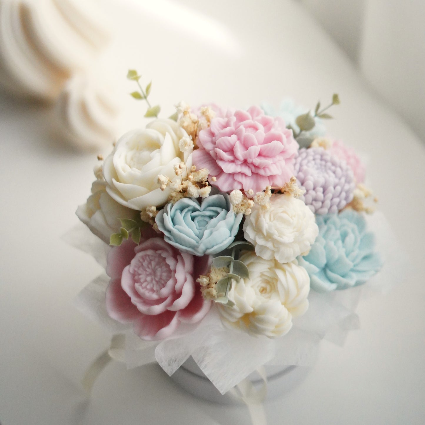 Lebenslanger Wachsstrauß "Pastel Bloom"
