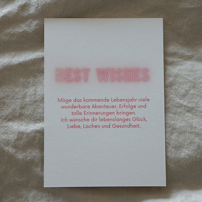 Postkarte BEST WISHES