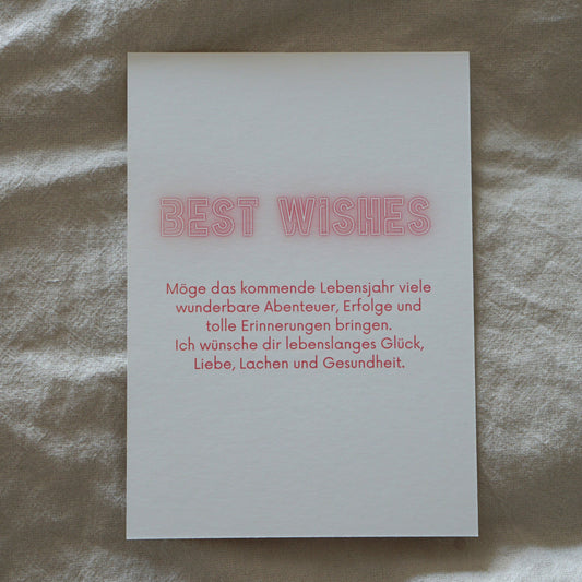 Postkarte BEST WISHES