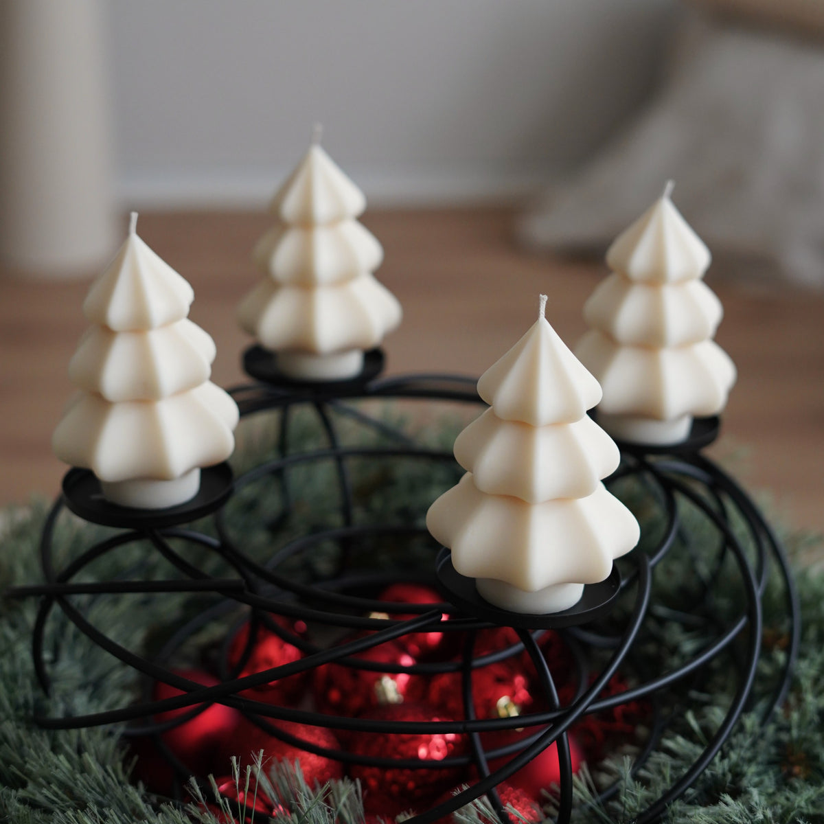 4er-Set Baum Kerze für Adventskranz