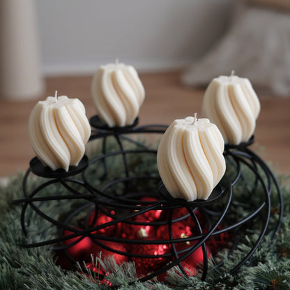 4er-Set Swirl Kerze für Adventskranz