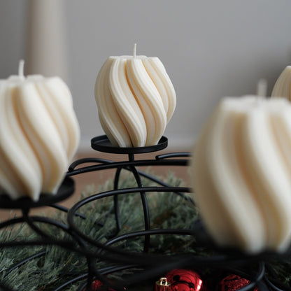 4er-Set Swirl Kerze für Adventskranz