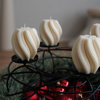 4er-Set Swirl Kerze für Adventskranz