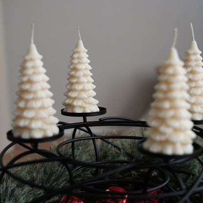 4er-Set Baum Kerze für Adventskranz (Größe M)