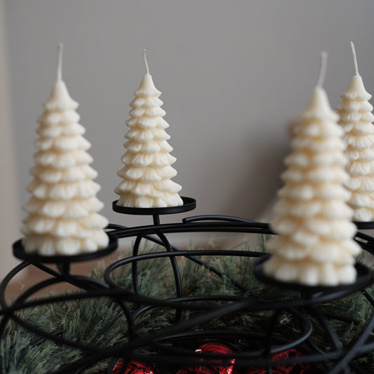 4er-Set Baum Kerze für Adventskranz (Größe M)