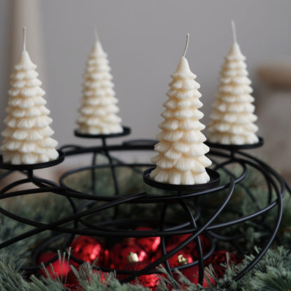 4er-Set Baum Kerze für Adventskranz (Größe M)