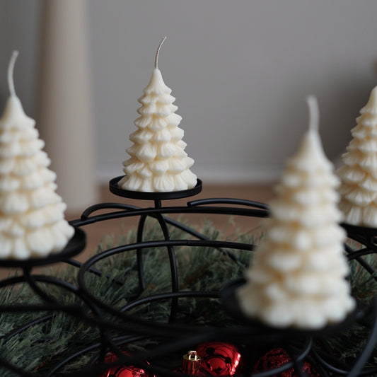 4er-Set Baum Kerze für Adventskranz (Größe S)