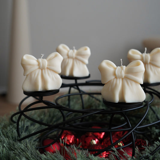4er-Set Schleifen Kerze für Adventskranz