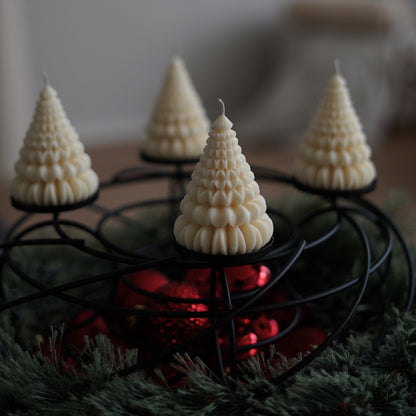 4er-Set Baum Kerze für Adventskranz