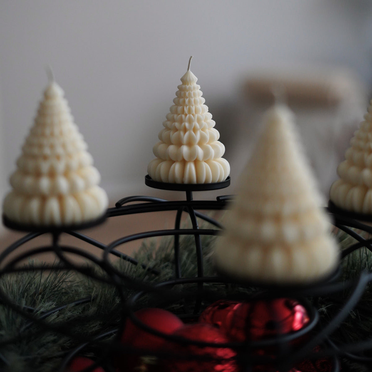4er-Set Baum Kerze für Adventskranz