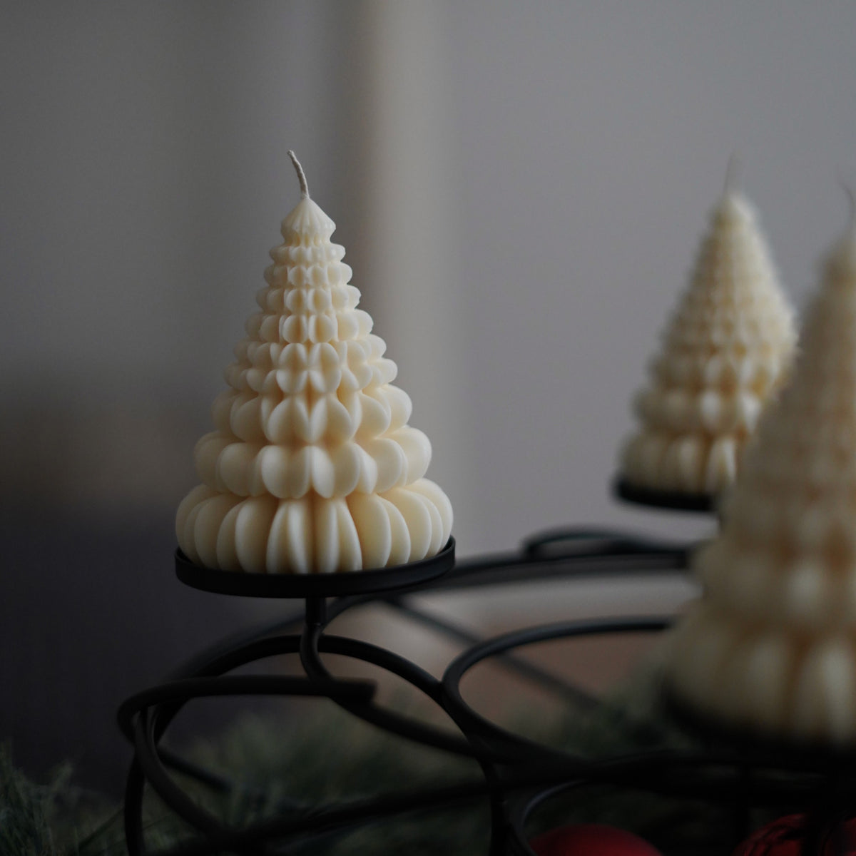 4er-Set Baum Kerze für Adventskranz