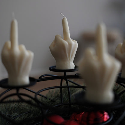 4er-Set Mittelfinger Kerze für Adventskranz