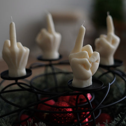 4er-Set Mittelfinger Kerze für Adventskranz