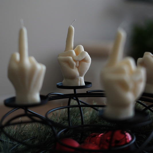 4er-Set Mittelfinger Kerze für Adventskranz