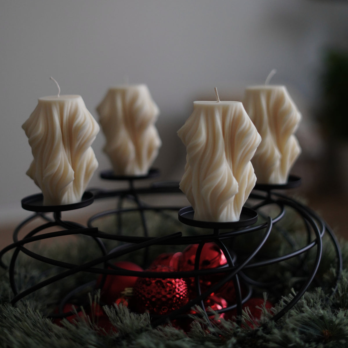 4er-Set ästhetische Kerze für Adventskranz