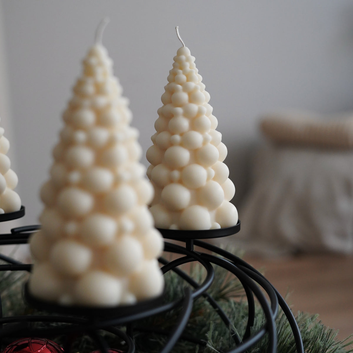 4er-Set Baum Kerze für Adventskranz