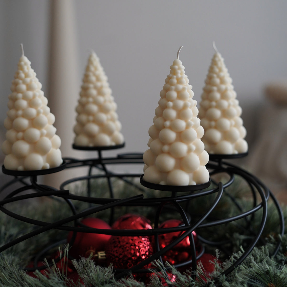 4er-Set Baum Kerze für Adventskranz