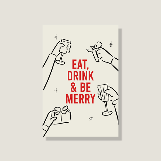Postkarte "be merry"