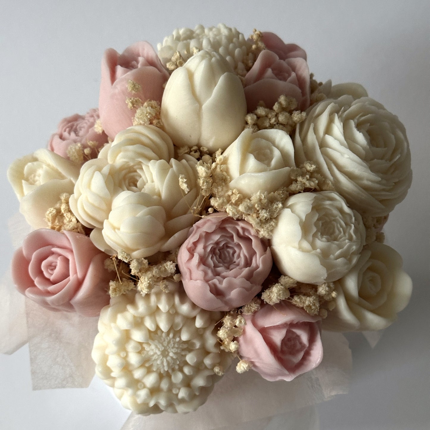 Lebenslanger Wachsstrauß "Rosé Bloom"