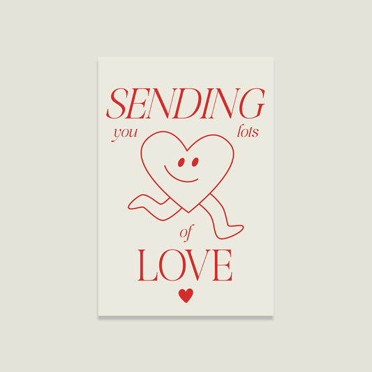 Postkarte "sending love"
