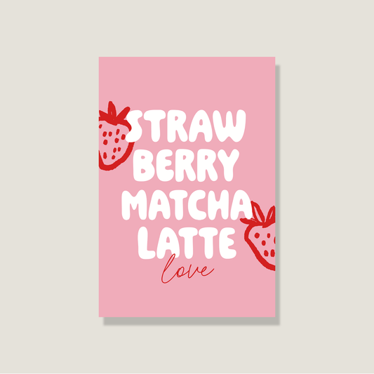 Postkarte "Strawberry Matcha Latte"