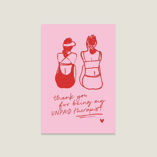 Postkarte "unpaid therapist"